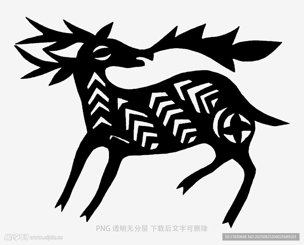 抽象幾何風(fēng)格奔跑鹿圖案