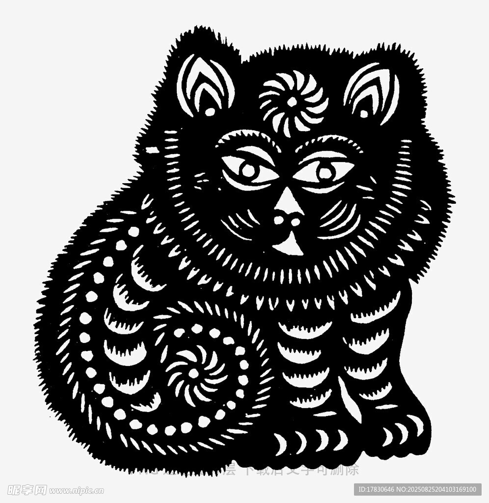 黑白花紋貓圖案設(shè)計(jì)
