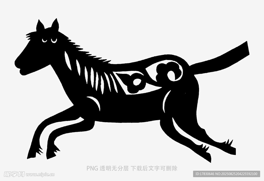 奔跑的黑白花紋馬