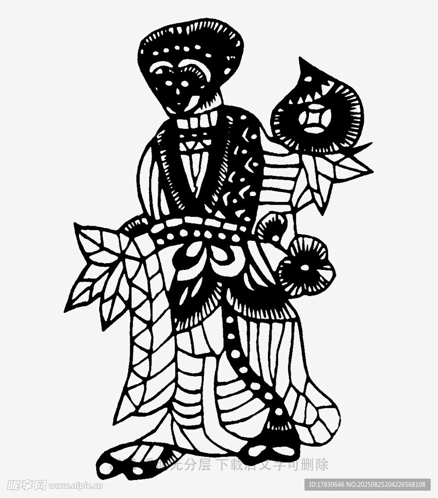 傳統(tǒng)剪紙人物與葫蘆造型