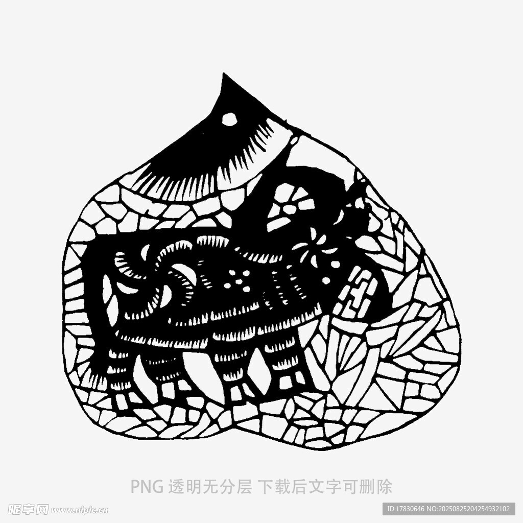 黑白幾何風格貓咪圖案