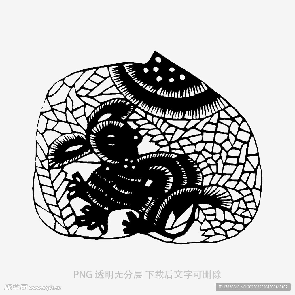 剪紙藝術(shù)中的猴子與西瓜