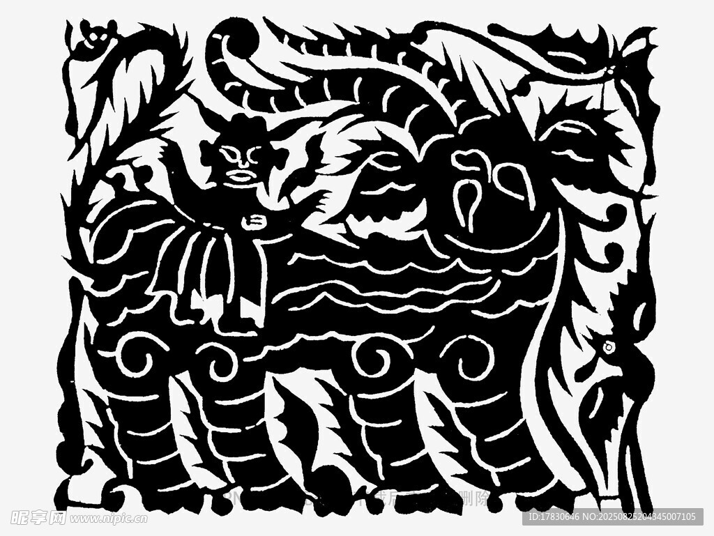 傳統(tǒng)剪紙風(fēng)格的動(dòng)物圖案