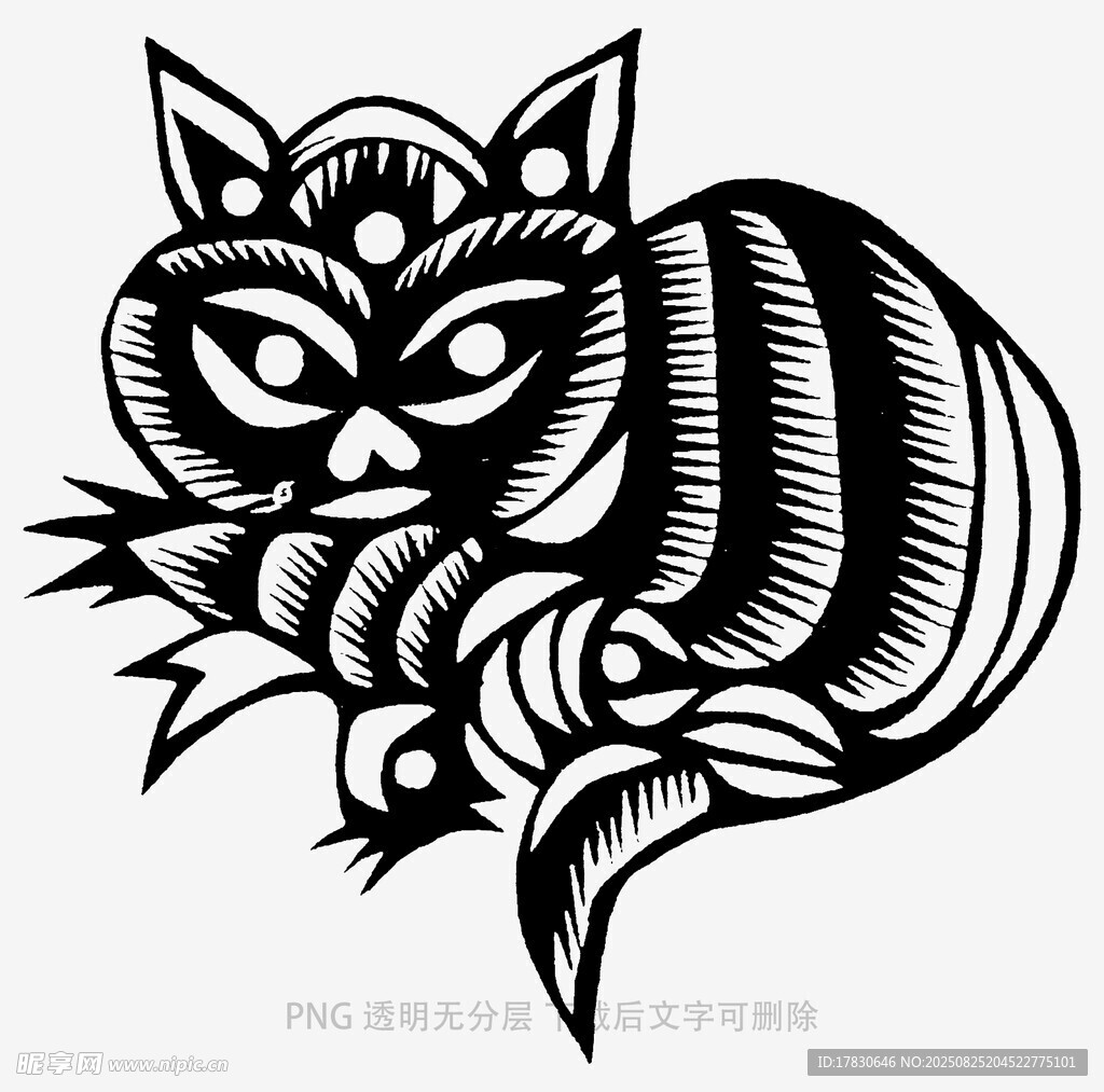 黑貓剪紙圖案