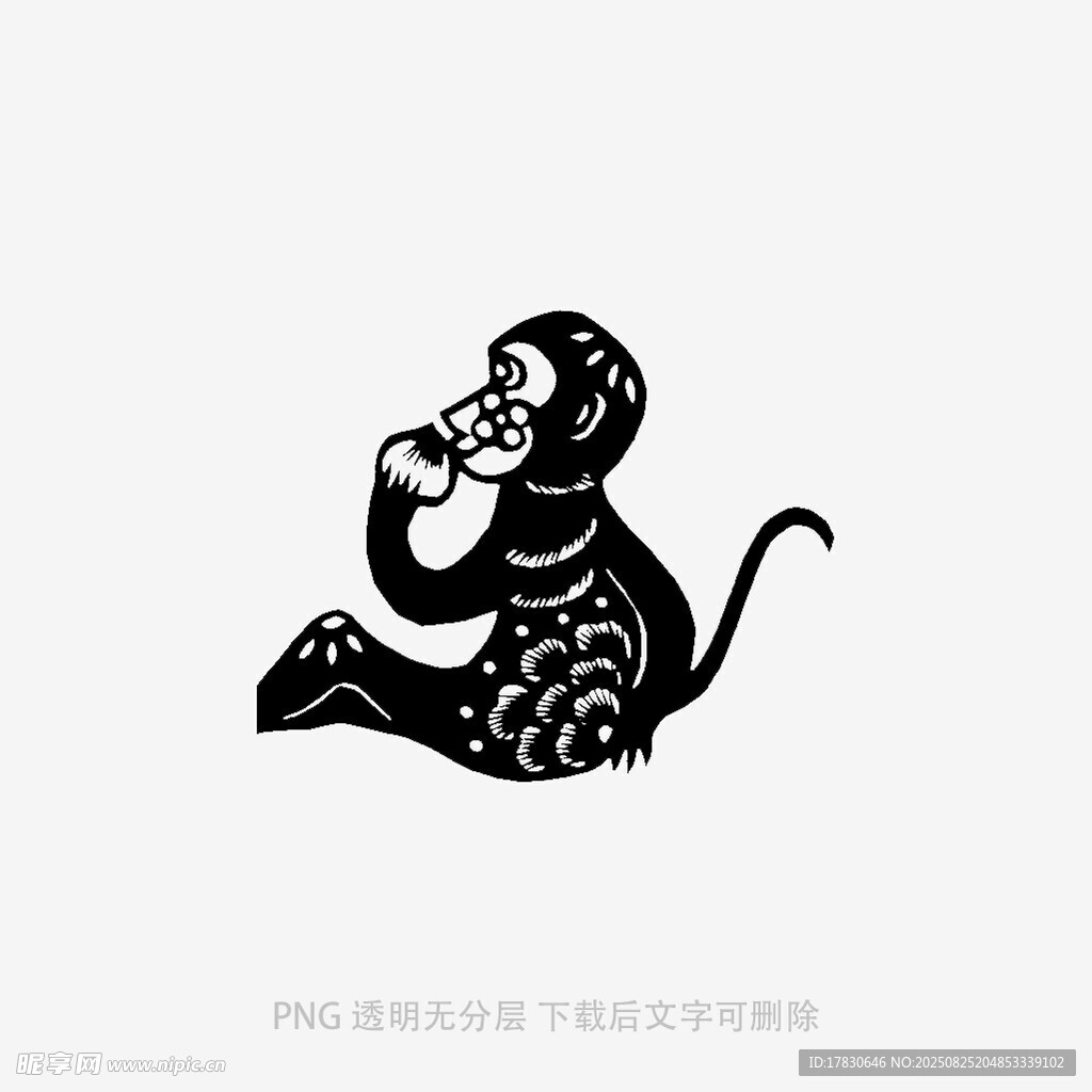 坐地吹號的花紋猴子圖案