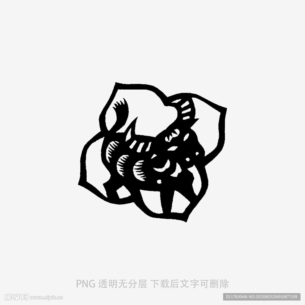 簡約黑白花卉圖案設(shè)計(jì)