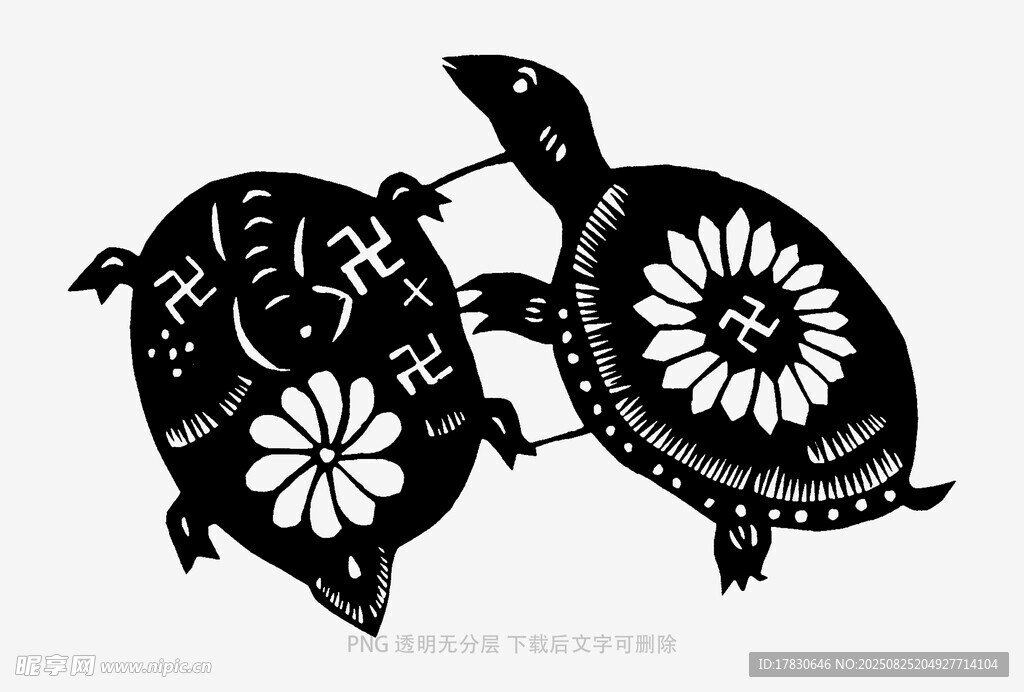 傳統(tǒng)剪紙風(fēng)烏龜圖案設(shè)計