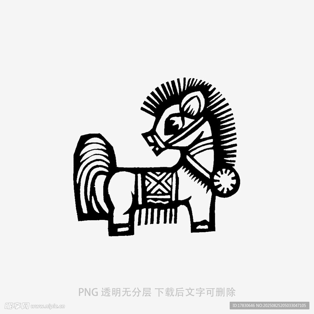 卡通風格小馬圖案設計