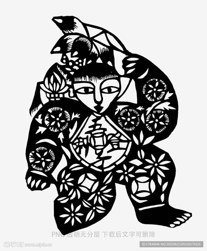 黑白手繪風(fēng)格神秘卡通形象