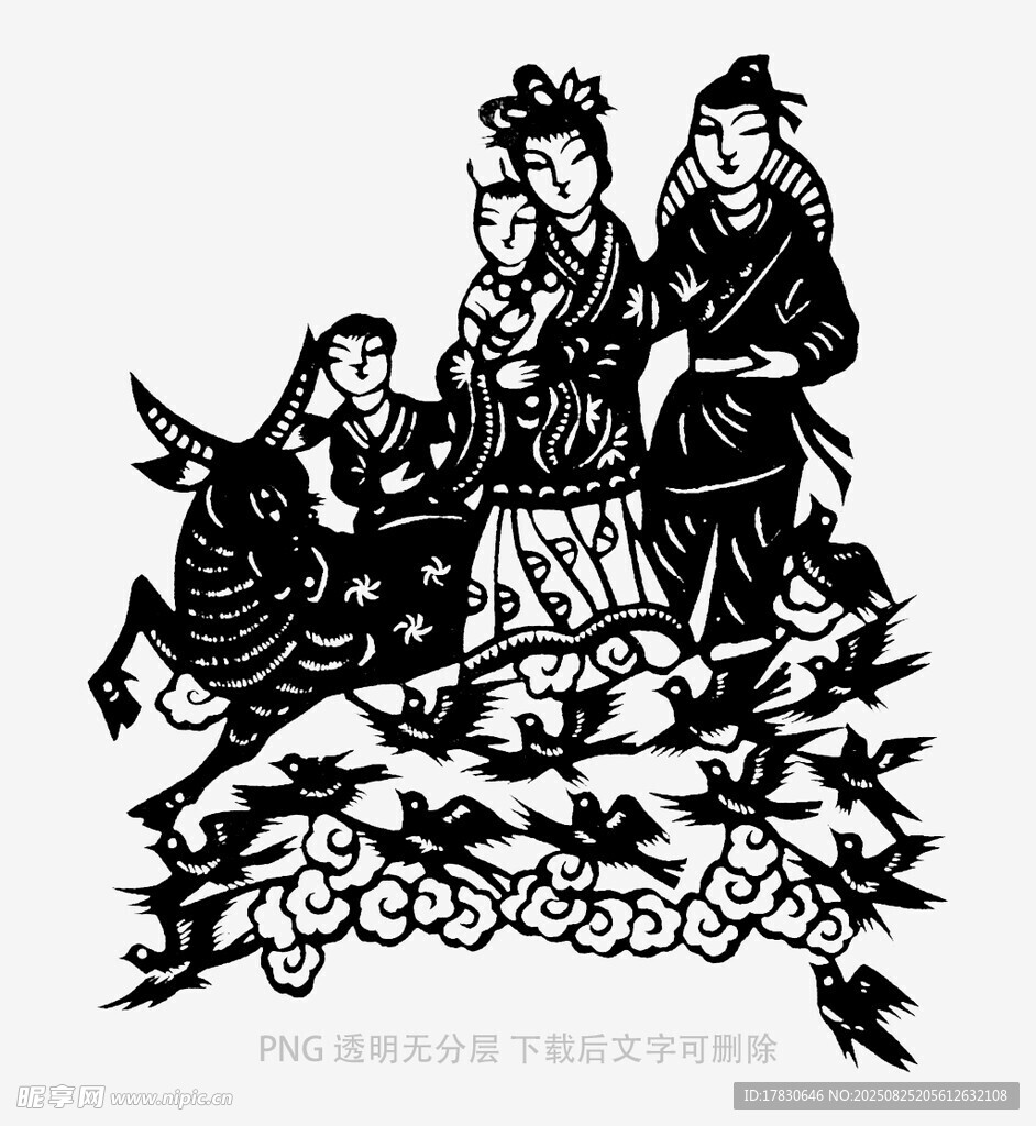 古代人物剪紙藝術作品