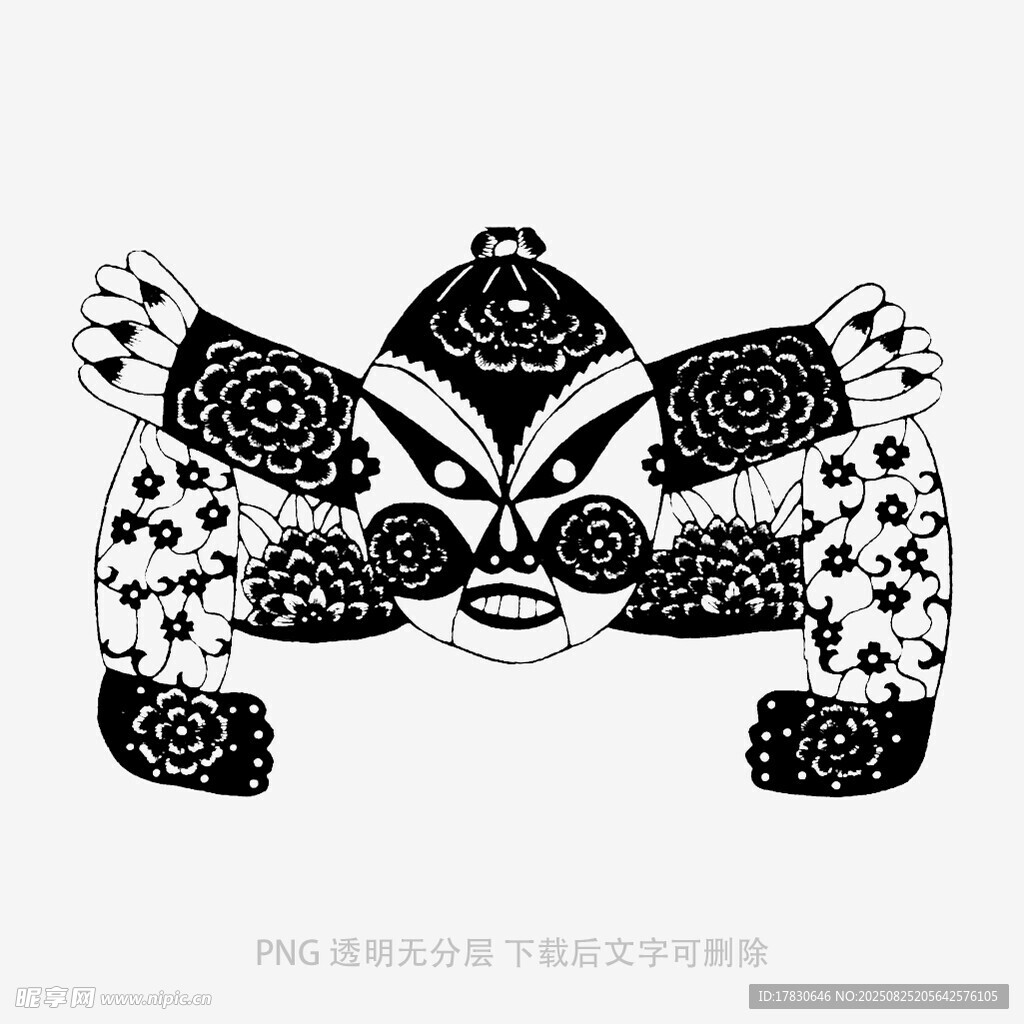 黑白京劇臉譜圖案設(shè)計(jì)