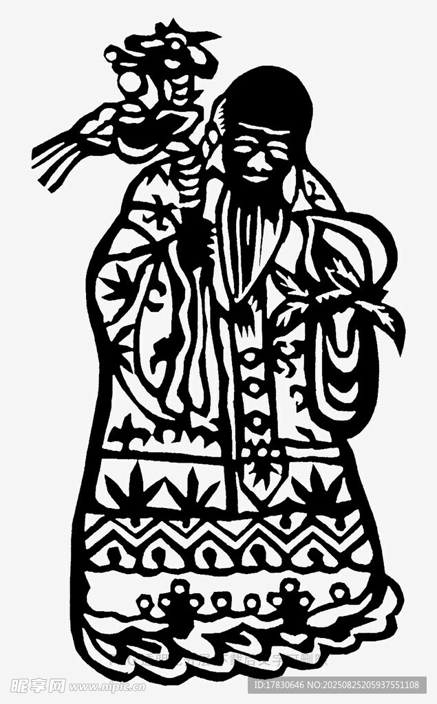 傳統(tǒng)剪紙壽星形象
