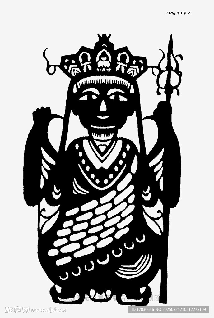 傳統(tǒng)剪紙風(fēng)格的神秘人物形象