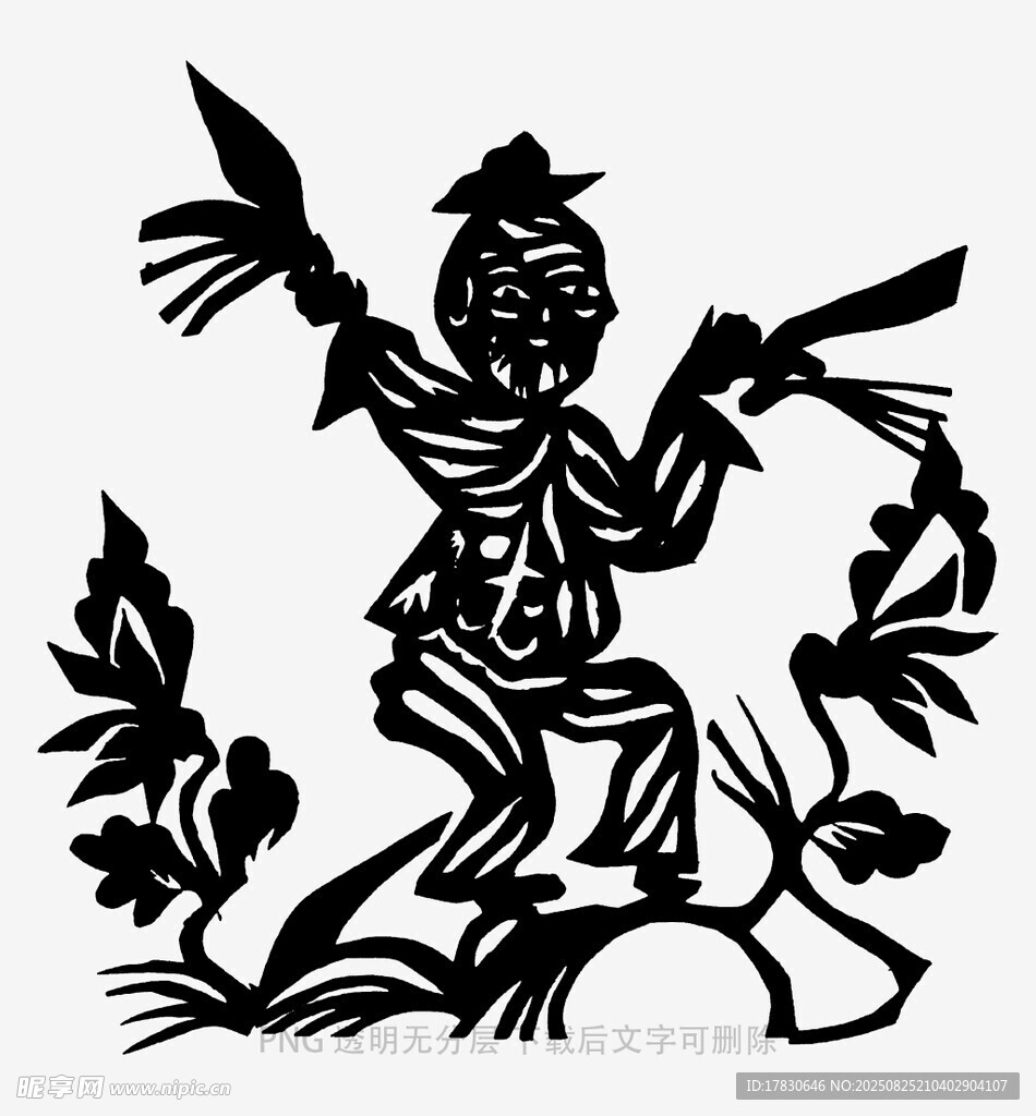 農耕人物剪紙藝術作品