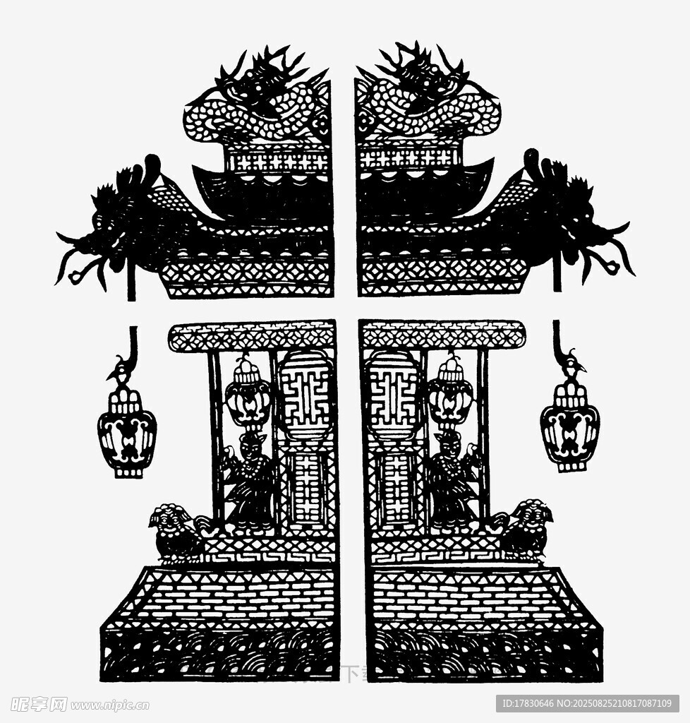 傳統(tǒng)中式雕花裝飾圖案