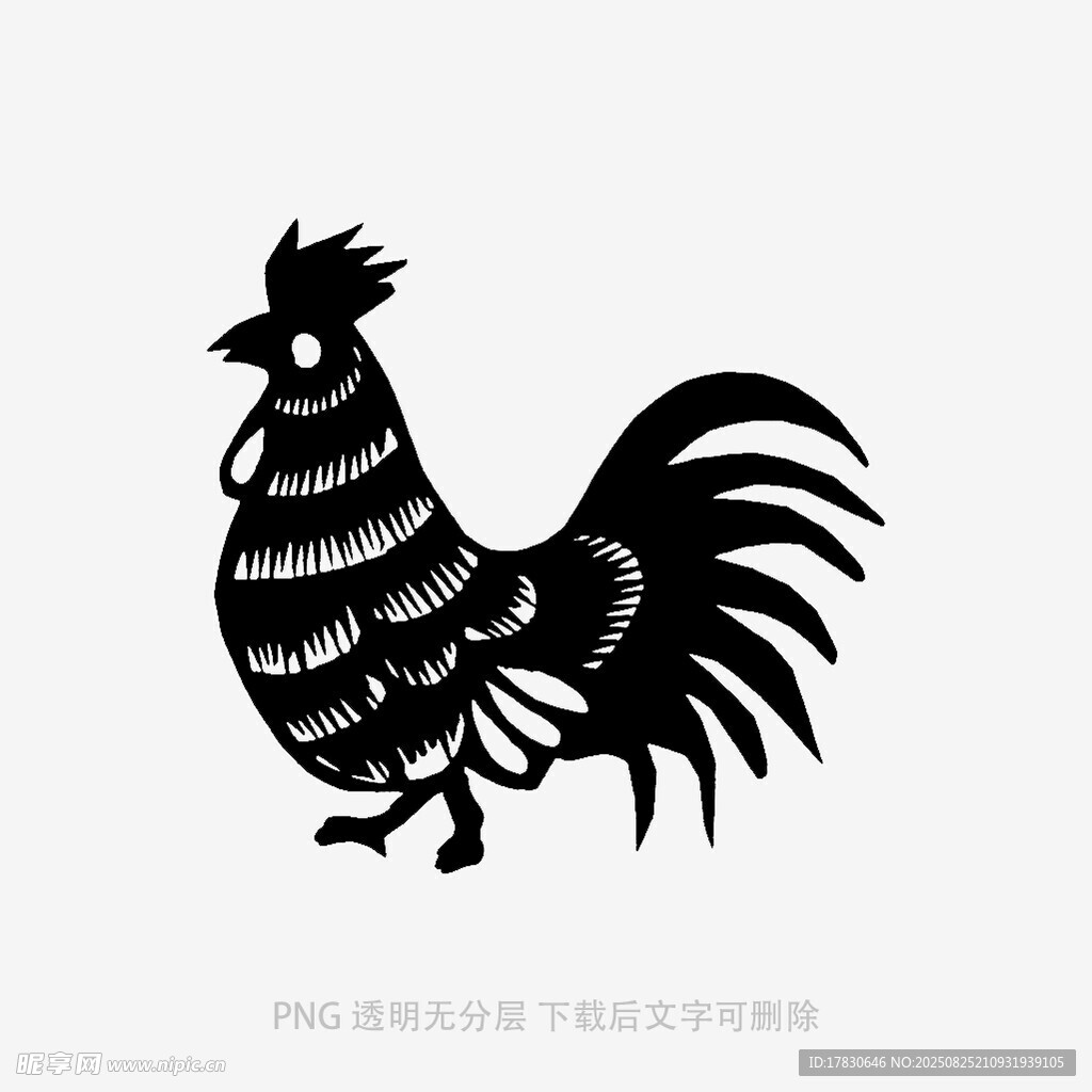 剪紙風(fēng)公雞圖案設(shè)計