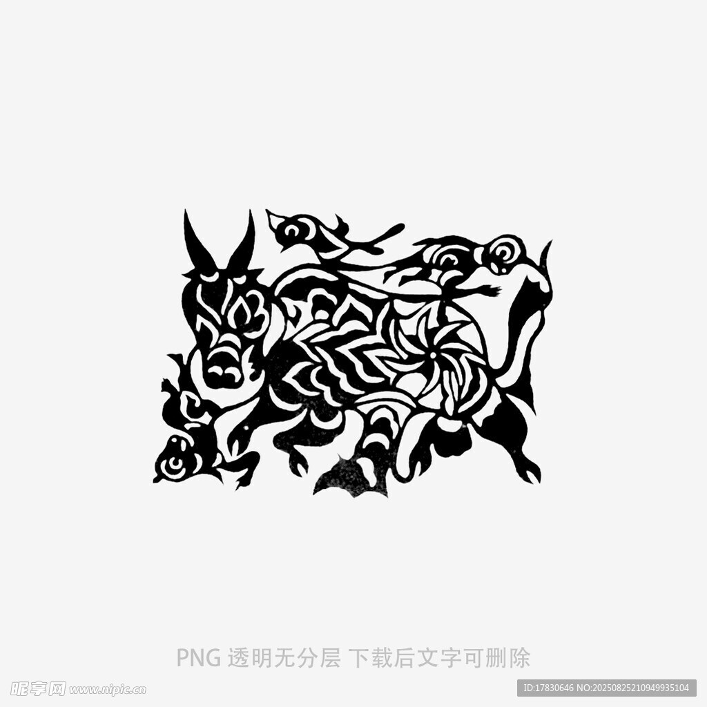 抽象黑白動(dòng)物圖案設(shè)計(jì)