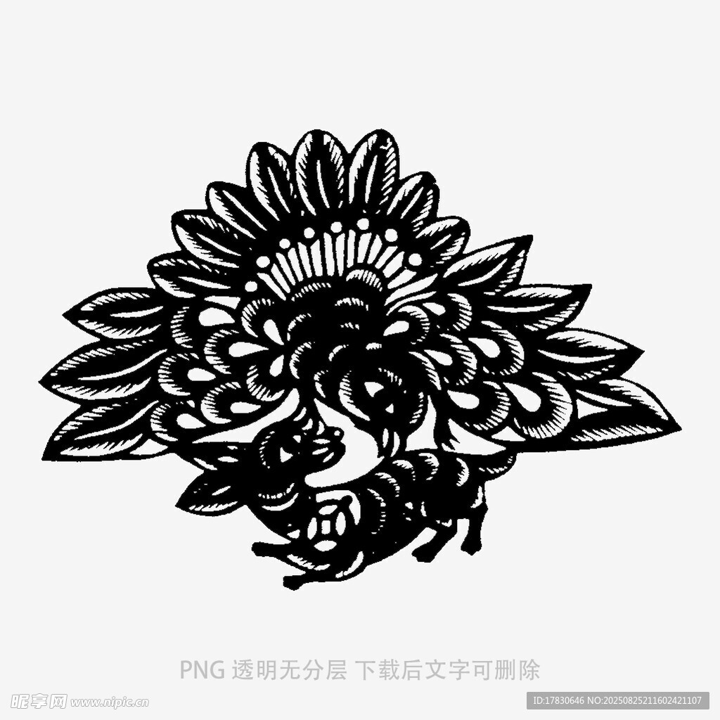 傳統(tǒng)剪紙風(fēng)花卉昆蟲圖案