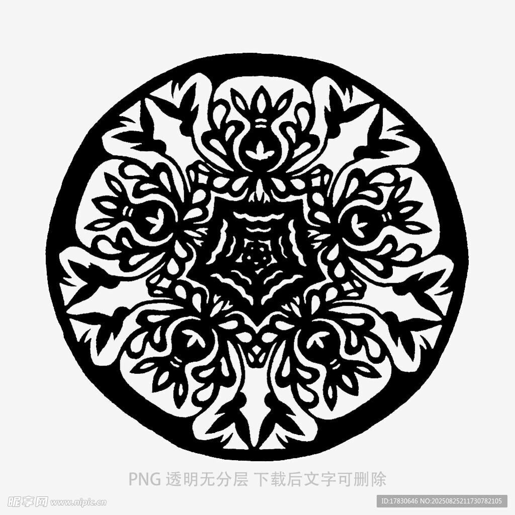 圓形中式傳統(tǒng)花紋圖案