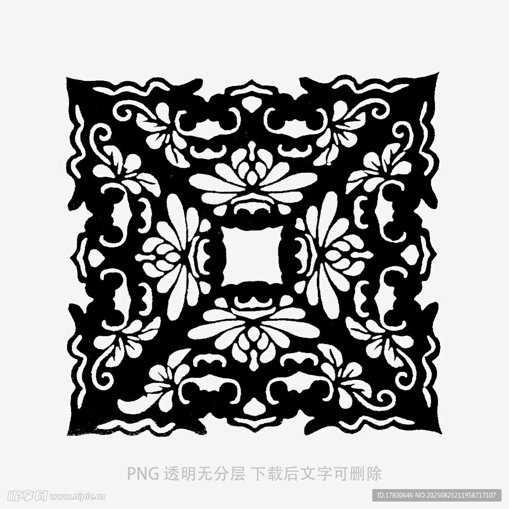 黑白中式傳統(tǒng)花紋圖案