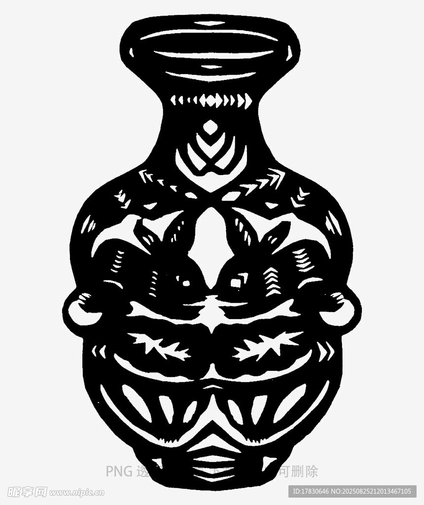 傳統(tǒng)花紋裝飾的古樸花瓶
