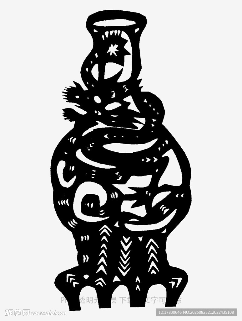 傳統(tǒng)剪紙花瓶圖案