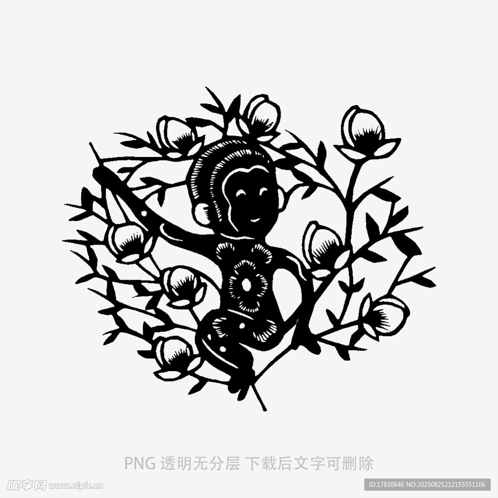 黑白花卉骷髏圖案設(shè)計(jì)