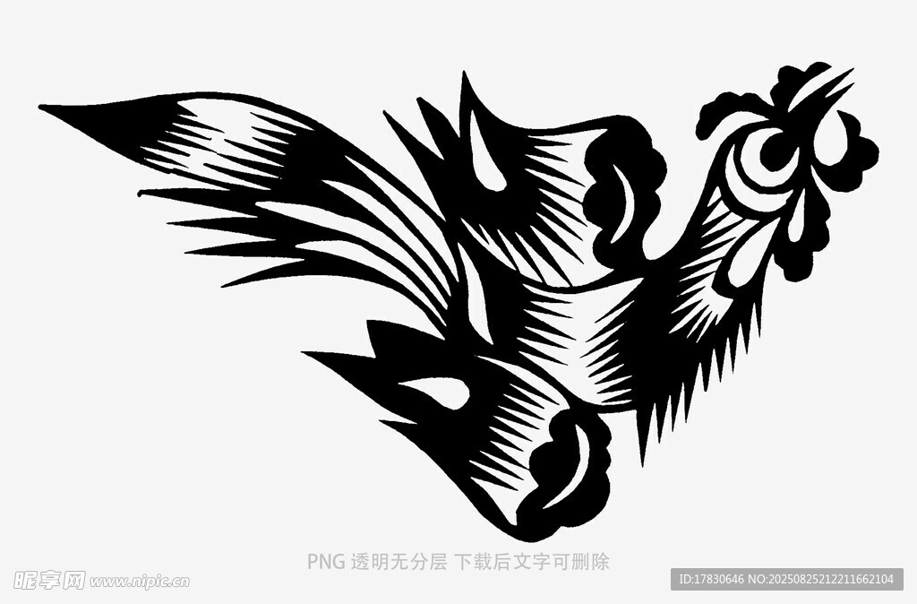 獨特黑白鳳凰紋身圖案
