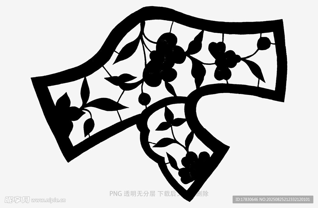 黑白花卉圖案裝飾紋樣