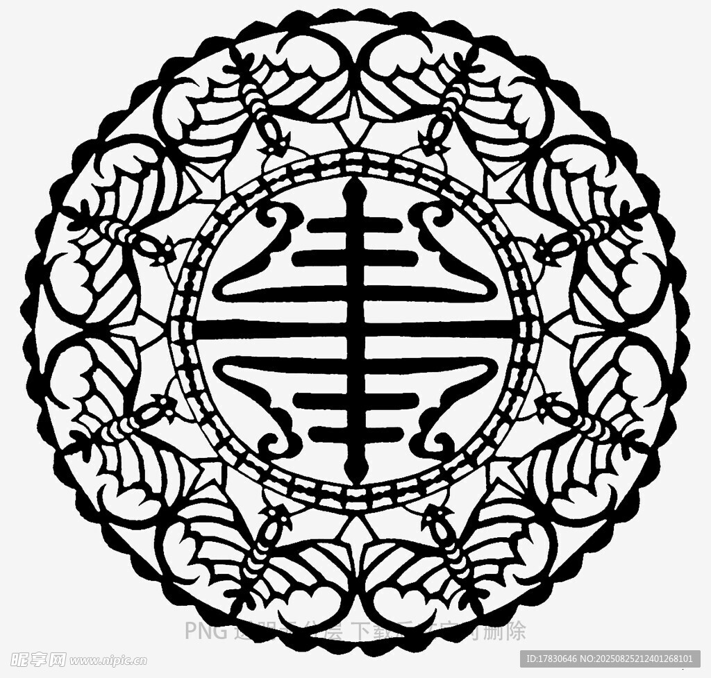 傳統(tǒng)中式壽字紋圓形圖案