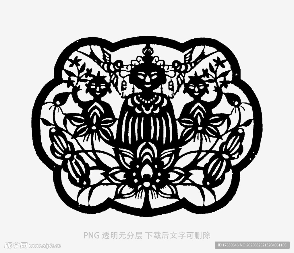 傳統(tǒng)剪紙風(fēng)花卉圖案