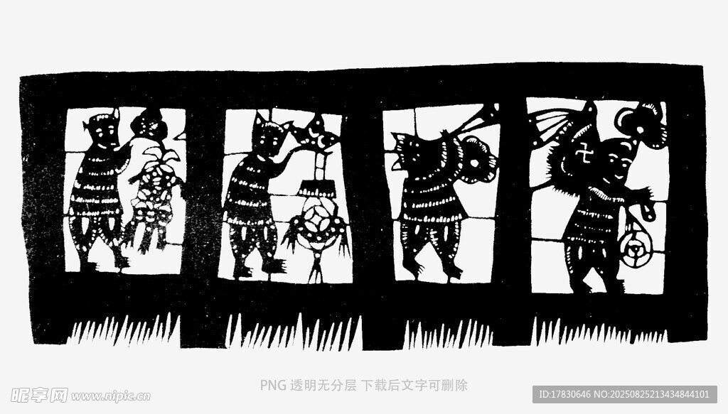 古代人物場(chǎng)景雕刻圖案