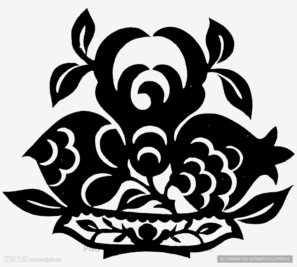 傳統(tǒng)剪紙風(fēng)花卉魚紋圖案