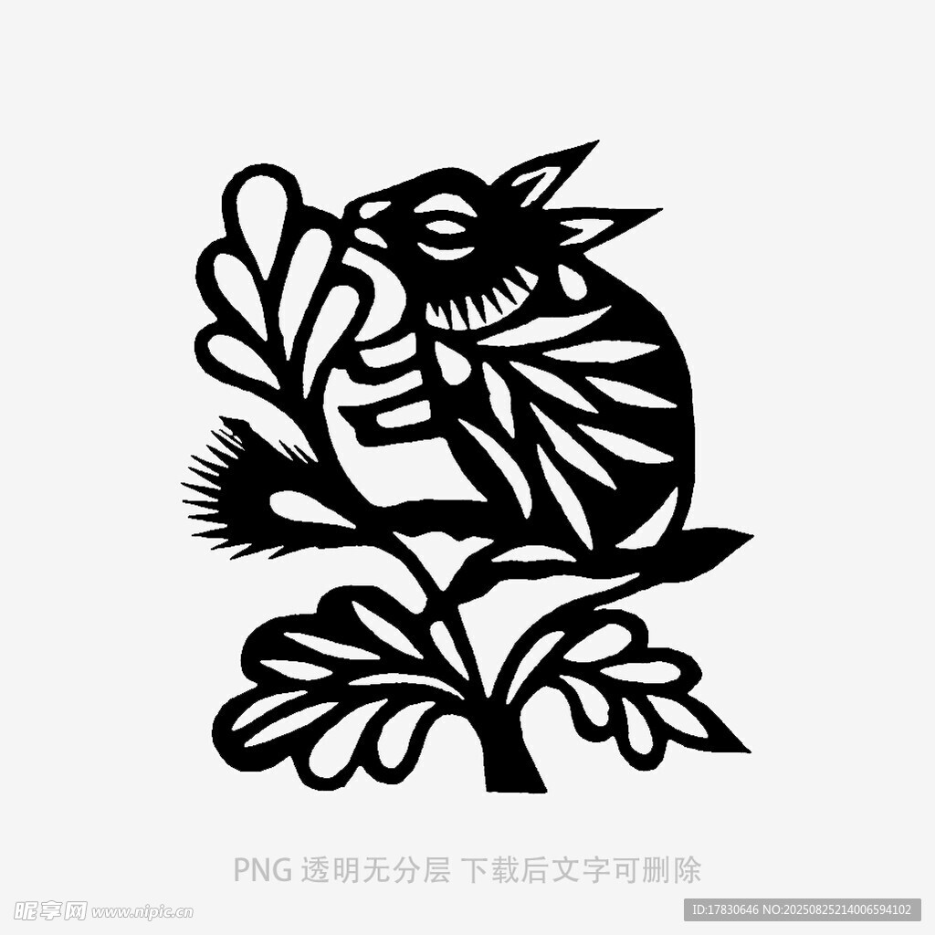 剪紙風(fēng)格貓頭鷹與枝葉圖案