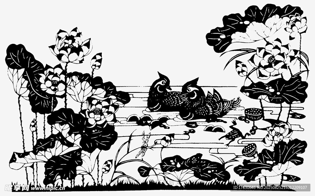 水墨田園風(fēng)光圖