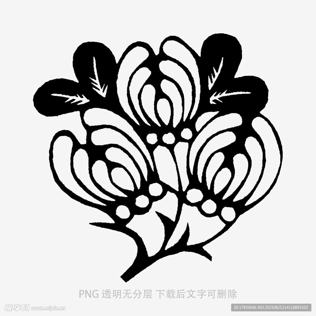 黑白花卉圖案