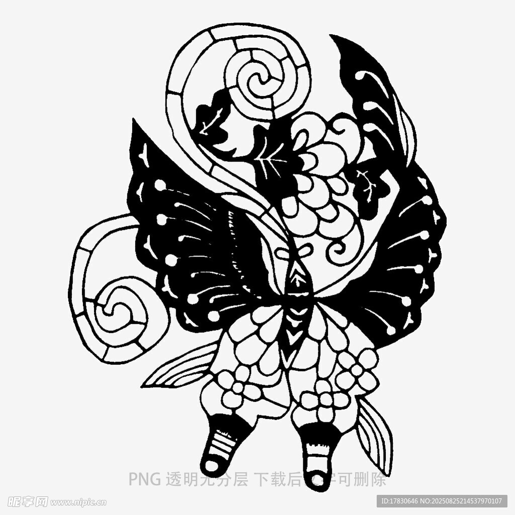 蝴蝶精靈女孩插畫