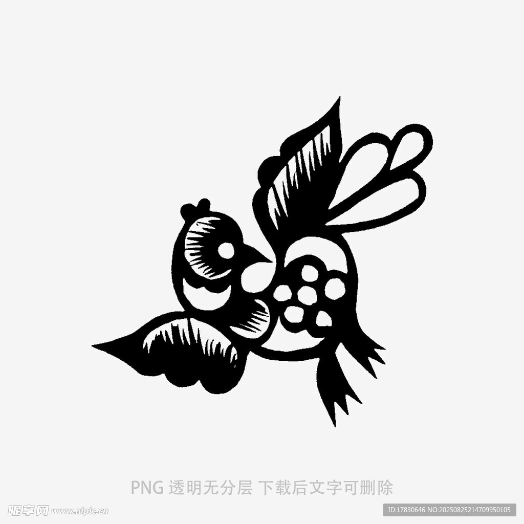 花鳥剪紙圖案