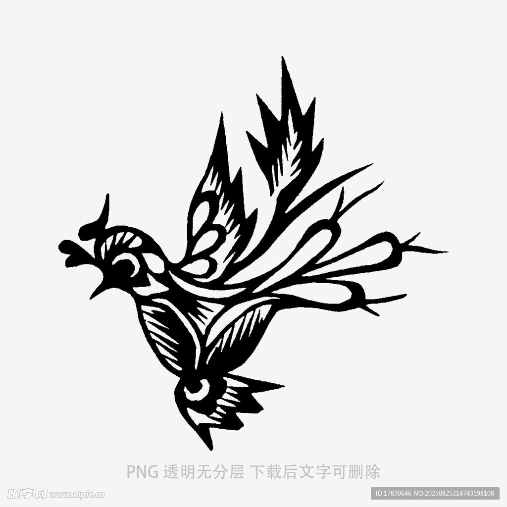 簡約飛鳥紋身圖案設(shè)計