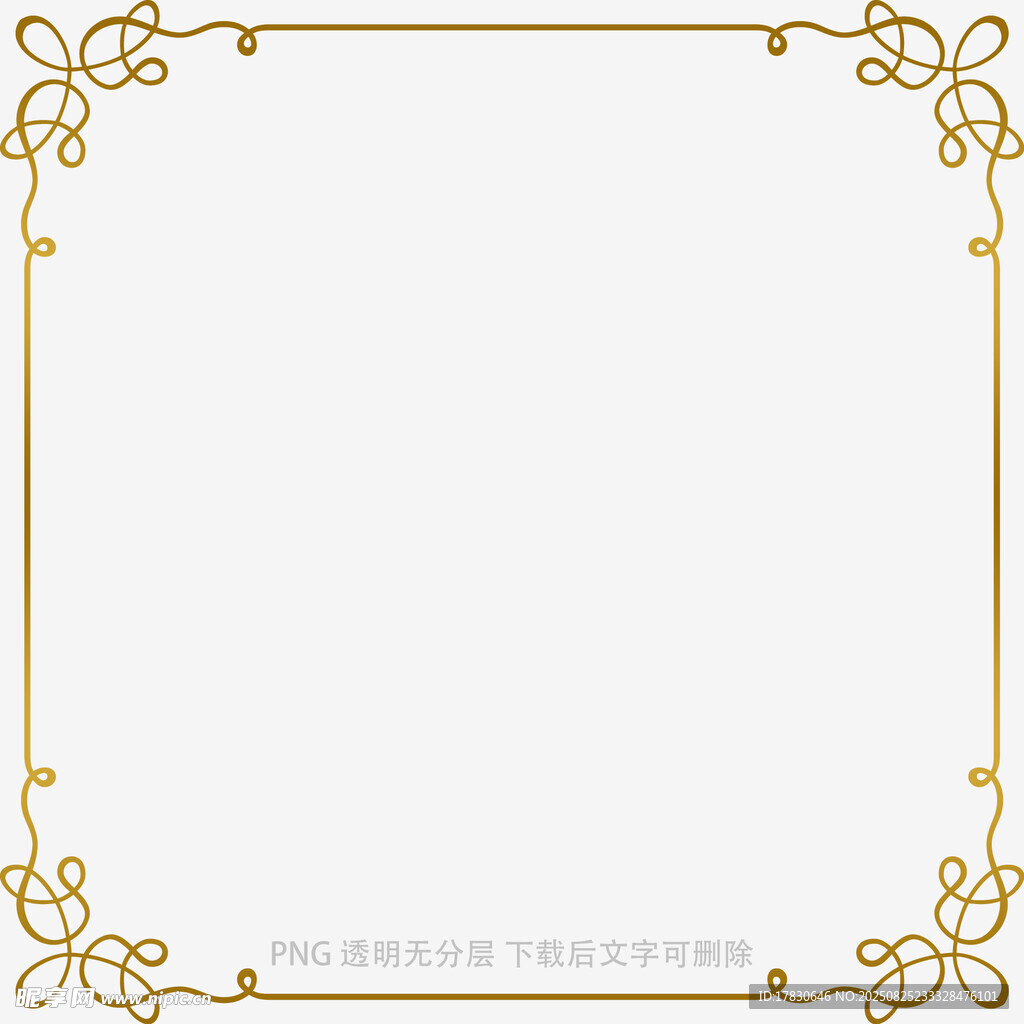 金色花紋邊框裝飾圖案