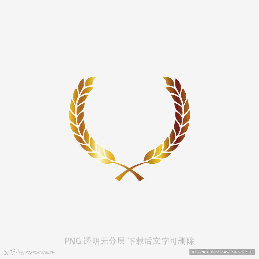 金色麥穗花環(huán)圖標(biāo)設(shè)計