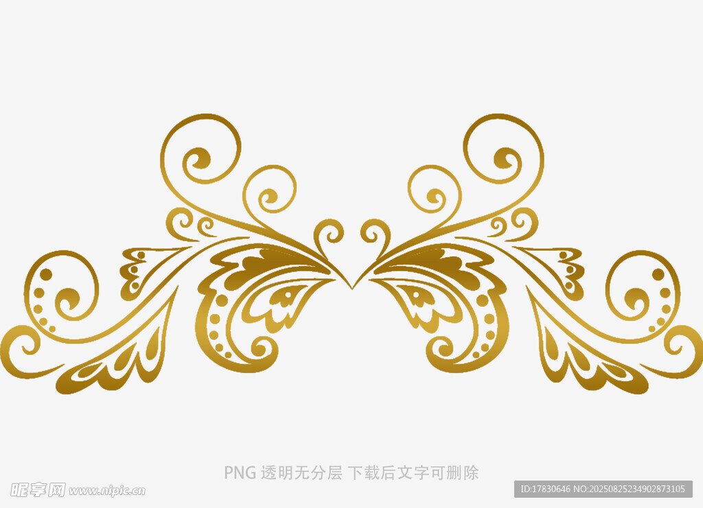 金色華麗花紋裝飾圖案