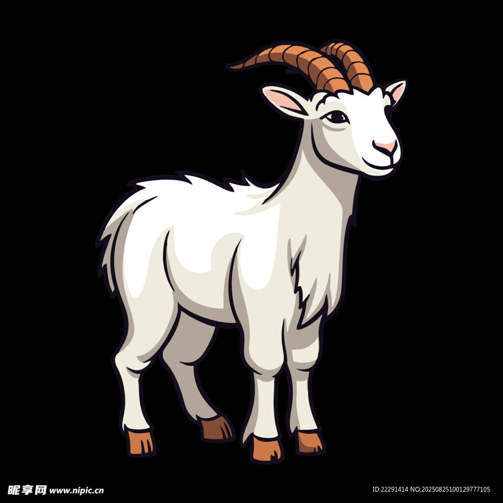 站立的白山羊插畫(huà)