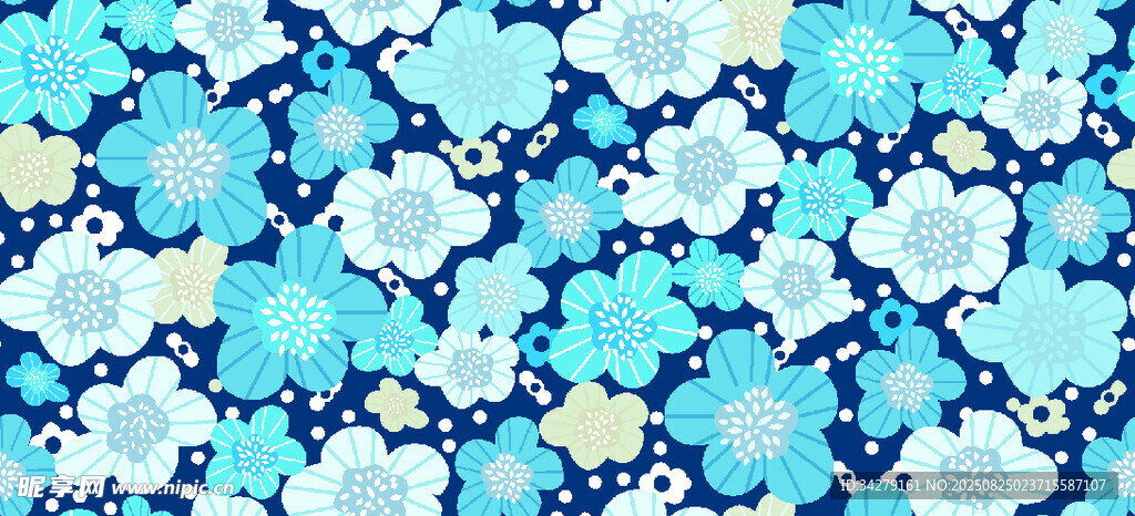 藍白碎花