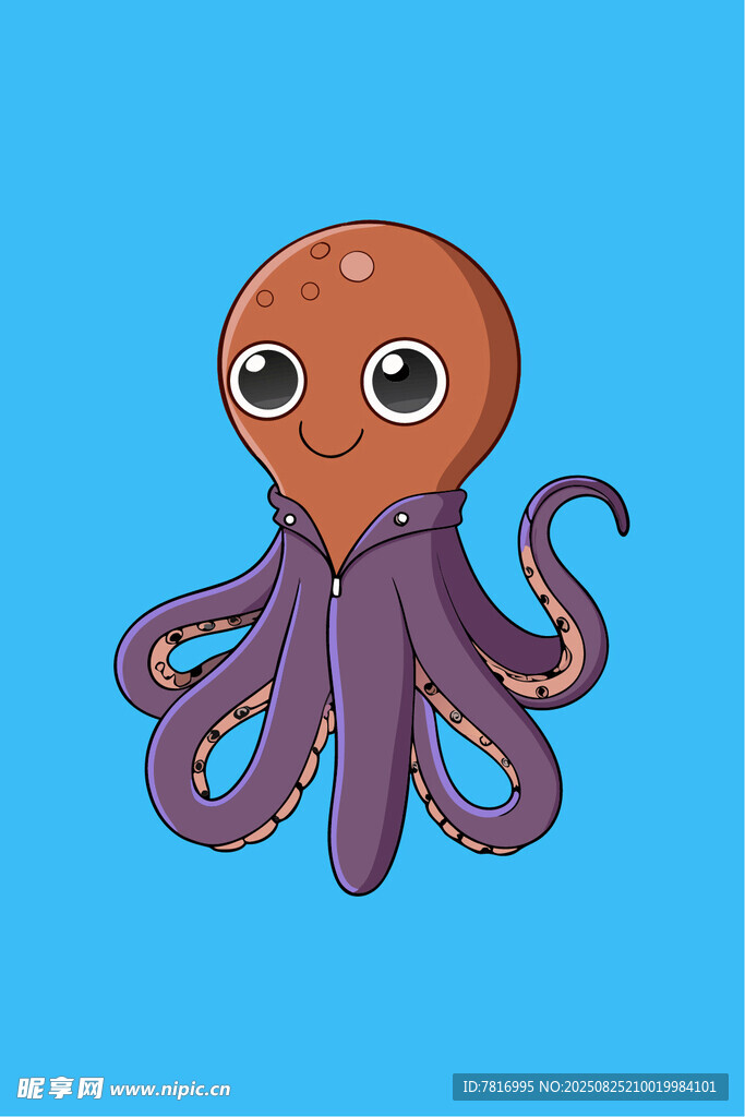 可愛(ài)卡通小章魚(yú)