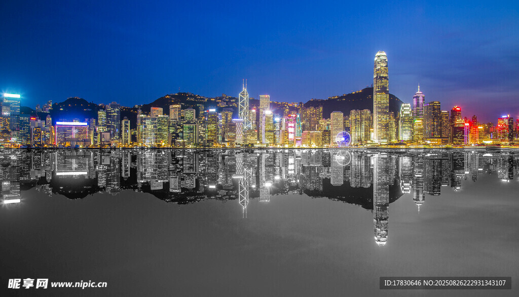 城市夜景璀璨噴泉景觀