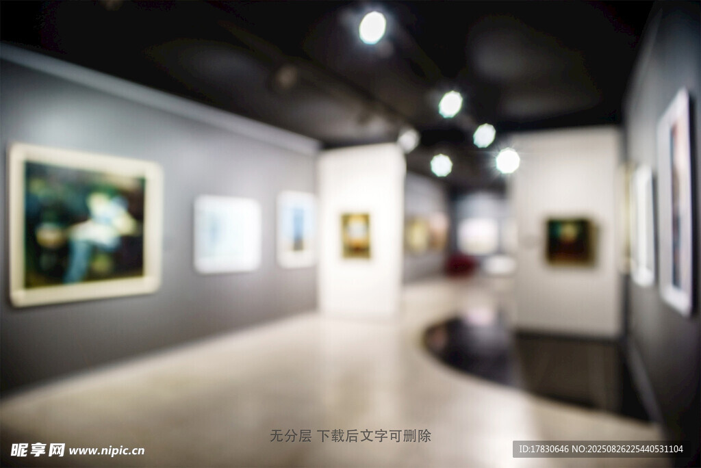 藝術(shù)展廳內(nèi)的畫(huà)作展示