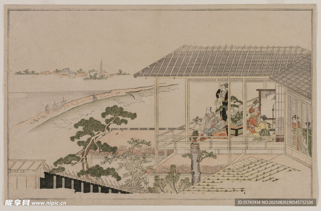 古代庭院景致圖