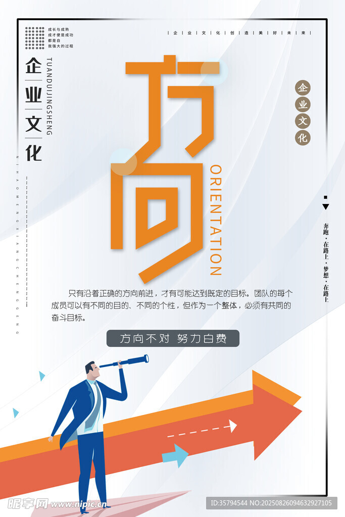 商務(wù)人士指向前方方向海報(bào)