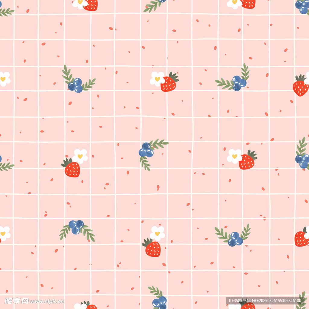 草莓花卉圖案